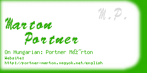 marton portner business card